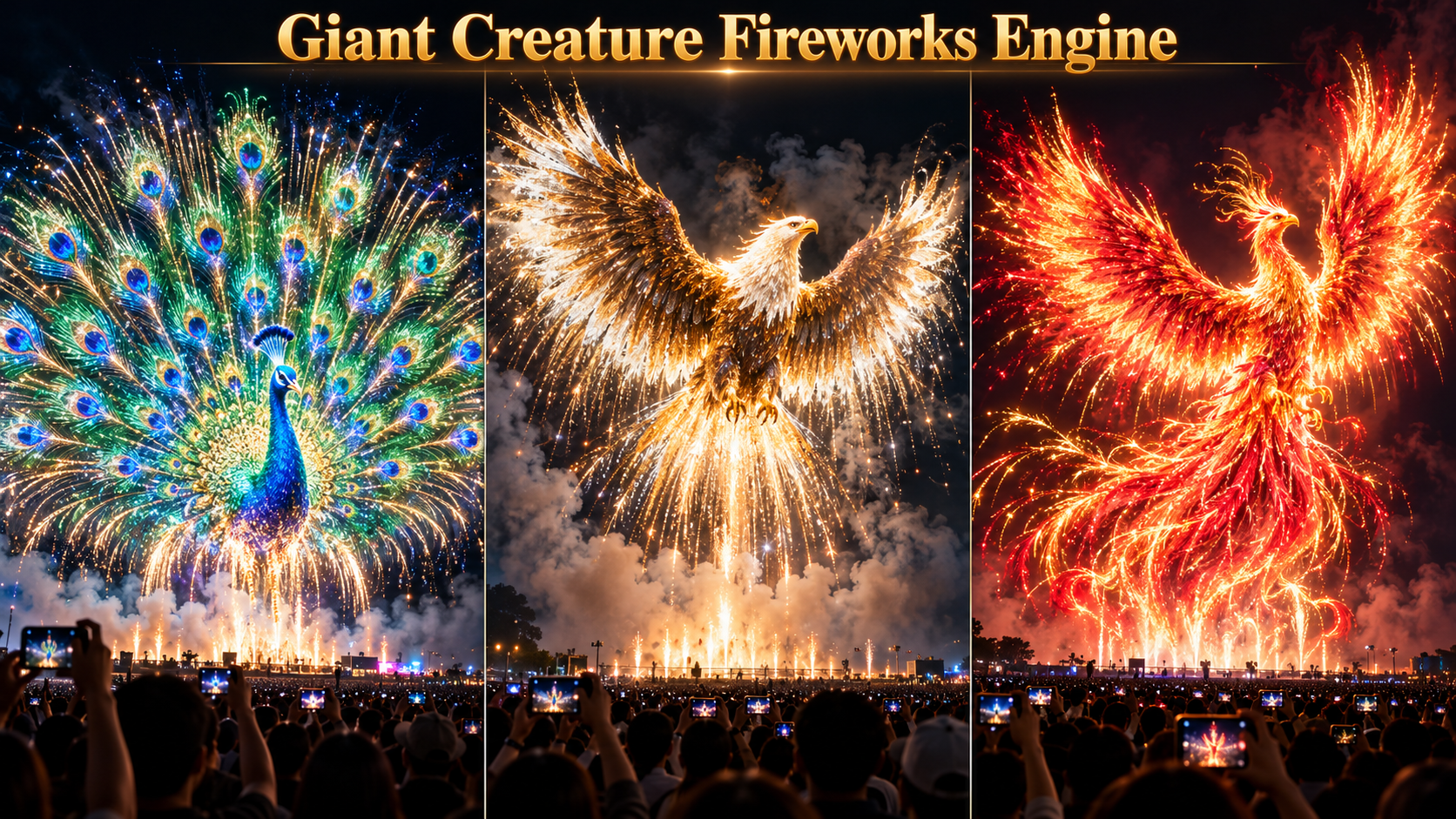 Example output for Giant Creature Fireworks Engine