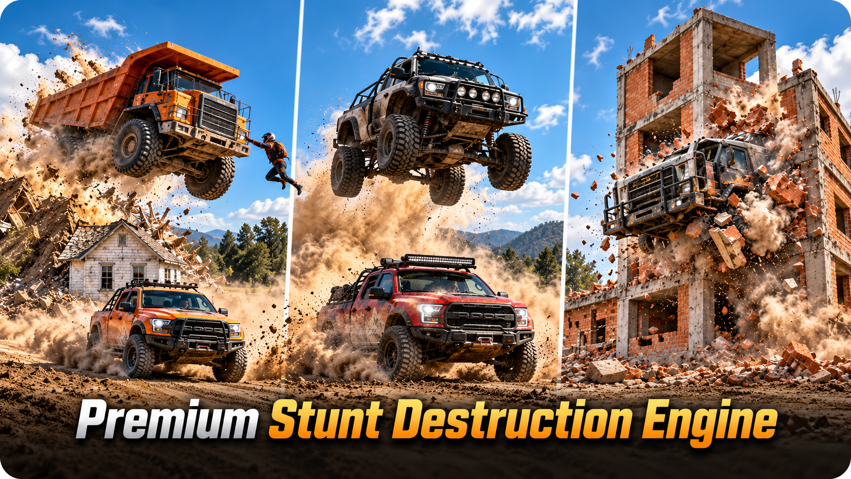 Example output for Insane Vehicle Stunt Destruction